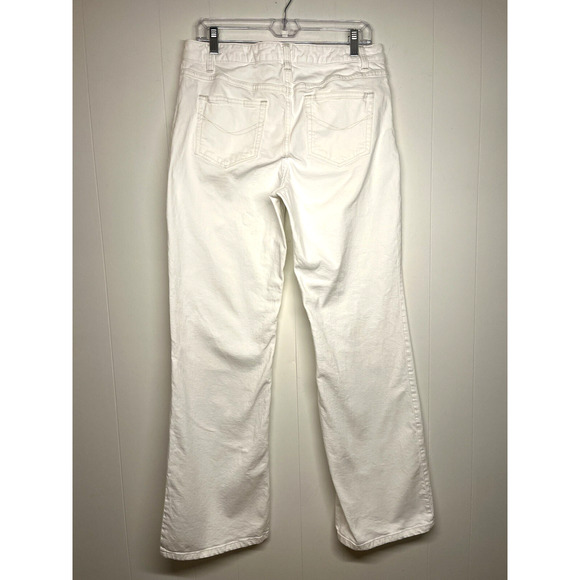 J Jill Mid Rise Boot Cut Jeans Size 12 White Stretch Pockets Western Boho - Picture 2 of 13